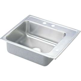 Lustertone DRKAD252245R3 Stainless Steel Single Bowl Top Mount Sink with 3 Faucet Holes in Lustrous Highlighted Satin