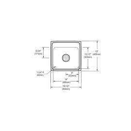 Gourmet Lustertone LRAD1919402 Stainless Steel Single Bowl Top Mount Sink with 2 Faucet Holes in Lustrous Highlighted Satin