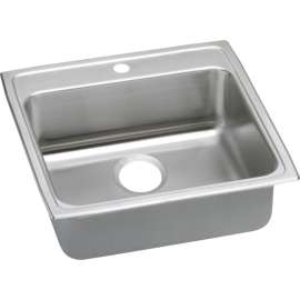 LRADQ222250 Gourmet Lustertone Stainless Steel Single Bowl Top Mount Quick-Clip Sink