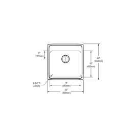 Gourmet Lustertone LRADQ2222503 Stainless Steel Single Bowl Top Mount Quick-Clip Sink with 3 Faucet Holes in Lustrous Highlighted Satin
