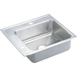 DRKADQ252240L Lustertone Stainless Steel Single Bowl Top Mount Quick-Clip Sink