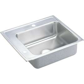 DRKADQ252245L Lustertone Stainless Steel Single Bowl Top Mount Quick-Clip Sink