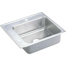 DRKADQ252250L Lustertone Stainless Steel Single Bowl Top Mount Quick-Clip Sink