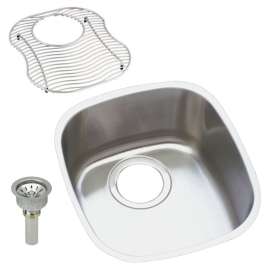 Harmony Lustertone ELUH1113DBG Stainless Steel Single Bowl Undermount Sink Kit in Lustrous Highlighted Satin