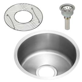 The Mystic Lustertone ELUH12FBDBG Stainless Steel Single Bowl Undermount Sink Kit in Lustrous Highlighted Satin