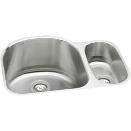 Harmony Lustertone ELUH272010RDBG Stainless Steel Double Bowl Undermount Sink Kit in Lustrous Highlighted Satin