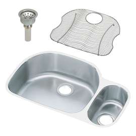 Harmony Lustertone ELUH3221RDBG Stainless Steel Double Bowl Undermount Sink Kit in Lustrous Highlighted Satin