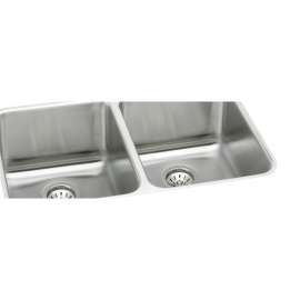 Gourmet Lustertone ELUH361710DBG Stainless Steel Double Bowl Undermount Sink Kit in Lustrous Highlighted Satin