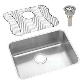 Gourmet Lustertone ELUH2115DBG Stainless Steel Single Bowl Undermount Sink Kit in Lustrous Highlighted Satin