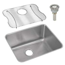Gourmet Lustertone ELUH211510DBG Stainless Steel Single Bowl Undermount Sink Kit in Lustrous Highlighted Satin