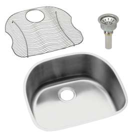 Harmony Lustertone ELUH211810DBG Stainless Steel Single Bowl Undermount Sink Kit in Lustrous Highlighted Satin