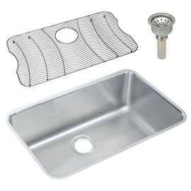 Gourmet Lustertone ELUH281610DBG Stainless Steel Single Bowl Undermount Sink Kit in Lustrous Highlighted Satin
