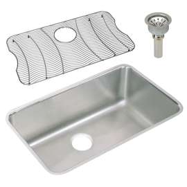 Gourmet Lustertone ELUH281612DBG Stainless Steel Single Bowl Undermount Sink Kit in Lustrous Highlighted Satin