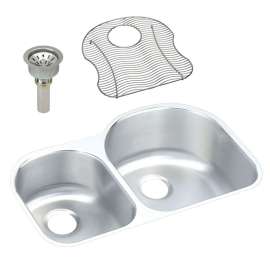 Harmony Lustertone ELUH311910LDBG Stainless Steel Double Bowl Undermount Sink Kit in Lustrous Highlighted Satin
