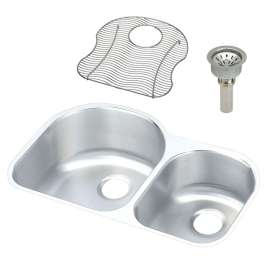 Harmony Lustertone ELUH311910RDBG Stainless Steel Double Bowl Undermount Sink Kit in Lustrous Highlighted Satin