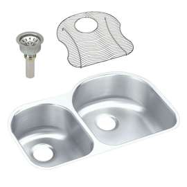 Harmony Lustertone ELUH3119LDBG Stainless Steel Double Bowl Undermount Sink Kit in Lustrous Highlighted Satin