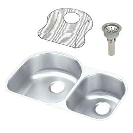 Harmony Lustertone ELUH3119RDBG Stainless Steel Double Bowl Undermount Sink Kit in Lustrous Highlighted Satin