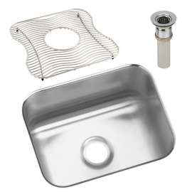 Stainless Steel Single Bowl Undermount Bar Sink Kit in Lustrous Highlighted Satin