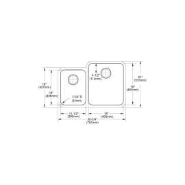 Gourmet Lustertone ELUH3121L Stainless Steel Double Bowl Undermount Sink in Lustrous Highlighted Satin