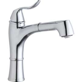 Explore LKEC1041CR Pull-Out Kitchen Single-Hole Faucet in Chrome