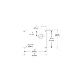Gourmet Lustertone ELUH2317R Stainless Steel Single Bowl Undermount Sink in Lustrous Highlighted Satin