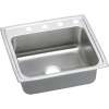 Stainless Steel Single Bowl Top Mount Sink with 4 Faucet Holes in Lustrous Highlighted Satin