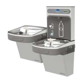 EZH2O EZSTL8WSLK Bottle Filling Station with Versatile Bi-Level ADA Cooler in Light Gray Granite