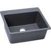 Single Bowl Top Mount Sink with Pre-scores for up to 4 Faucet Holes in Dusk Gray