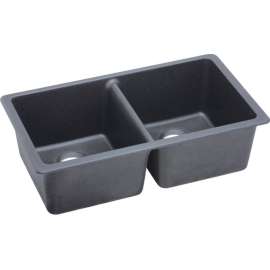 Double Bowl Undermount Sink in Dusk Gray