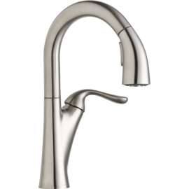 Pull-Down Bar/Prep Single-Hole Faucet in Lustrous Steel