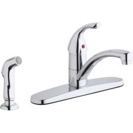 2-Hole Kitchen Faucet with Escutcheon and Side Spray in Chrome