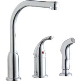 3-Hole Kitchen Faucet with Remote Handle and Side Spray in Chrome