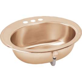 Asana CuVerro LLVR19162-CU Antimicrobial Copper Single Bowl Top Mount Sink with CS3 Faucet Holes in Lustrous Highlighted Satin
