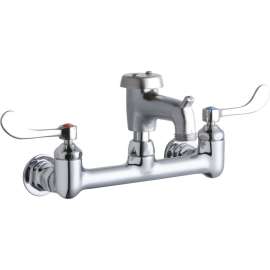 LK940BR03T4H Wall Mount 8in Center Commercial 2-Hole Faucet in Chrome