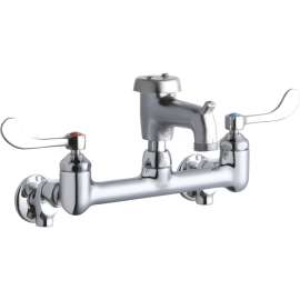 LK940BR03T4S Wall Mount 8in Center Commercial 2-Hole Faucet in Chrome