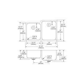 Gourmet Lustertone ELUH3120LPDBG Stainless Steel Double Bowl Undermount Sink Kit with Perfect Drain in Lustrous Highlighted Satin