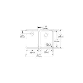 Gourmet Lustertone ELUH3220PD Stainless Steel Double Bowl Undermount Sink Kit with Perfect Drain in Lustrous Highlighted Satin