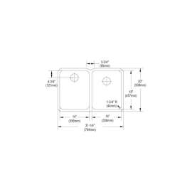 Gourmet Lustertone ELUH322010PD Stainless Steel Double Bowl Undermount Sink Kit with Perfect Drain in Lustrous Highlighted Satin