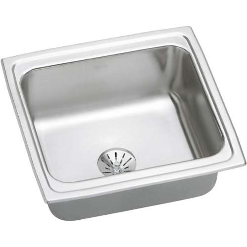 Elkay Gourmet Lustertone Stainless Steel Single-Bowl Top-Mount Bar Sink Kit