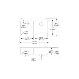 Gourmet Lustertone ELUHAD311855PD Stainless Steel Double Bowl Undermount Sink Kit with Perfect Drain in Lustrous Highlighted Satin