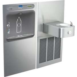 Filtered Bottle Filling Station with SoftSides Single Refrigerated Fountain in Stainless Steel