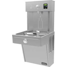 EZH2O LVRC8WSK Filtered Vandal-Resistant Bottle Filling Station with Single Vandal-Resistant Cooler in Stainless Steel