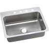 Stainless Steel Single Bowl Dual-Mount Sink with 3 Faucet Holes in Elite Satin