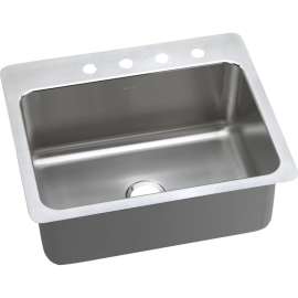 Lustrous Highlighted Satin Stainless Steel Single-Bowl Dual-Mount Sink