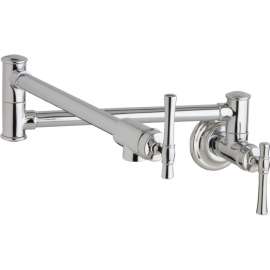 Wall Mount Pot Filler in Lustrous Steel