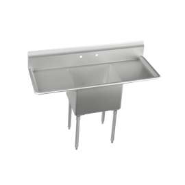 Dependabilt Stainless Steel 54" X 29-13/16" X 43-3/4" 16 Gauge One Compartment Sink W/ 18" Left And Right Drainboards And Stainless Steel Legs, 14-1C18X24-2-18X