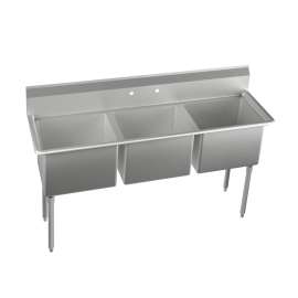 Dependabilt Stainless Steel 55" X 29-13/16" X 43-3/4" 16 Gauge Two Compartment Sink With Stainless Steel Legs, 14-2C24X24-0X