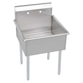 Dependabilt Stainless Steel 21" X 21-1/2" X 42" 18 Gauge One Compartment Budget Sink With Stainless Steel Legs, B1C18X18X