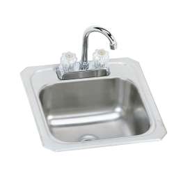 Celebrity Stainless Steel 15" X 15" X 6-1/8", 0-Hole Single Bowl Drop-In Bar Sink, BCR150