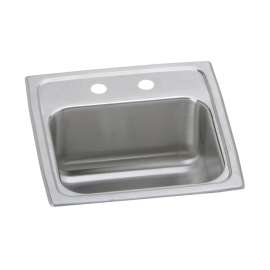 Celebrity Stainless Steel 15" X 15" X 6-1/8" 2-Hole Single Bowl Drop-In Bar Sink, BCR152